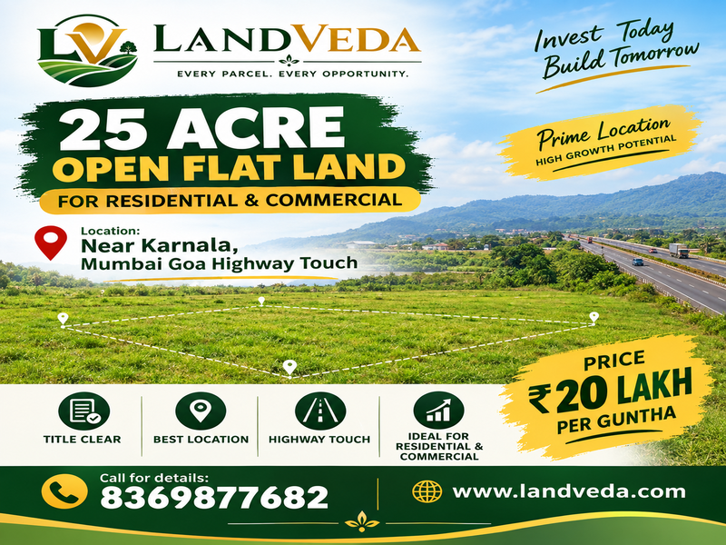 🏞️ 25 ACRES PRIME OPEN FLAT LAND FOR SALE 🏞️