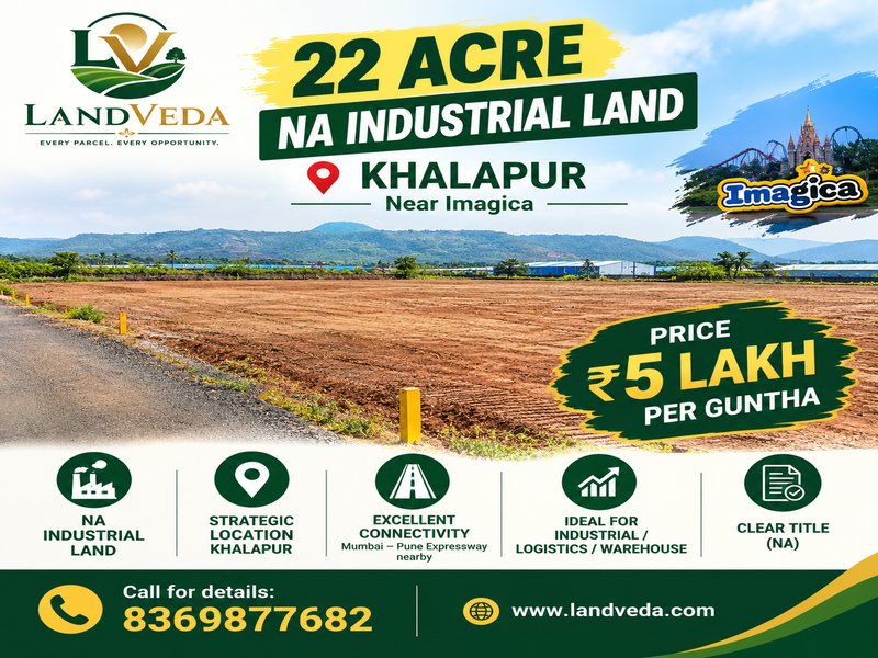 🏭 22 ACRES NA INDUSTRIAL LAND FOR SALE – KHALAPUR 🏭