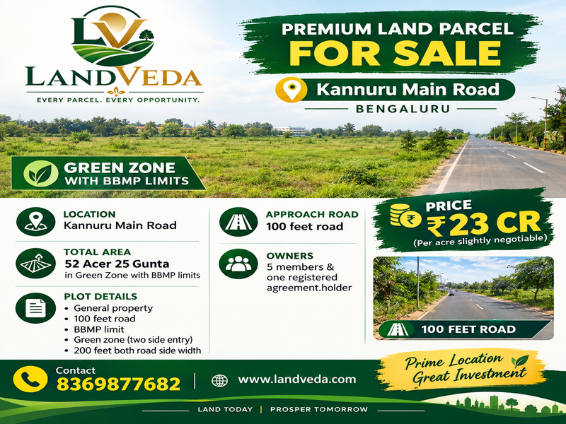 🌿 PREMIUM LAND PARCEL FOR SALE | KANNURU MAIN ROAD, BENGALURU 🌿